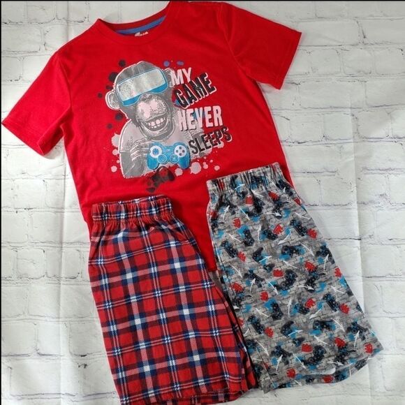 🔸️🔺️Sleep On It Pair of 2 Tshirt and Shorts Pajama Sets Large - Picture 3 of 9